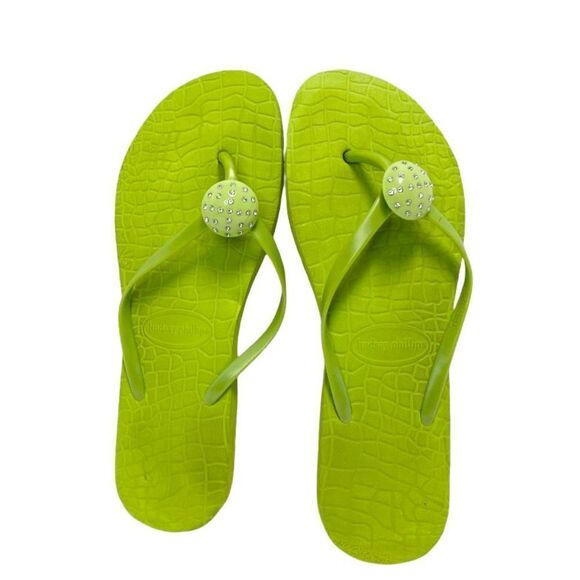 Lindsay Phillips Lime Green Switch Flop Flip Flop Size 10 - Picture 1 of 4